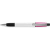 Branded Promotional SEMYR GRIP COLOUR PUSH BUTTON PLASTIC BALL PEN in Cyclamen Pen From Concept Incentives.