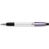 Branded Promotional SEMYR GRIP COLOUR PUSH BUTTON PLASTIC BALL PEN in Lilac Pen From Concept Incentives.