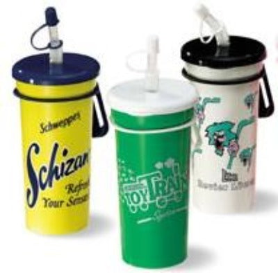 Branded Promotional DRINK BEAKER TRAVEL MUG with Straw Travel Mug From Concept Incentives.