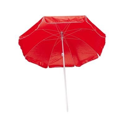 Branded Promotional FORT LAUDERDALE BEACH UMBRELLA in Red Parasol Umbrella From Concept Incentives.