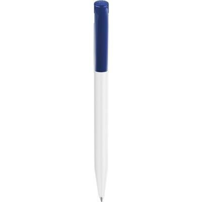 Branded Promotional S45 FT RETRACTABLE PLASTIC BALL PEN in Dark Blue Pen From Concept Incentives.