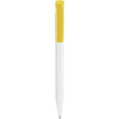 Branded Promotional S45 FT RETRACTABLE PLASTIC BALL PEN in Yellow Pen From Concept Incentives.