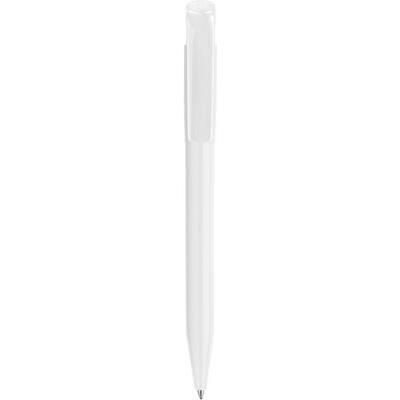 Branded Promotional S45 FT RETRACTABLE PLASTIC BALL PEN in White Pen From Concept Incentives.