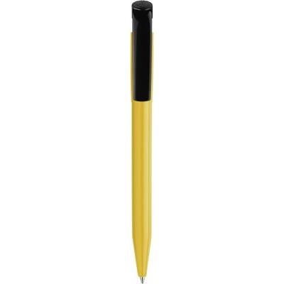 Branded Promotional S45 EXTRA RETRACTABLE PLASTIC BALL PEN in Yellow Pen From Concept Incentives.