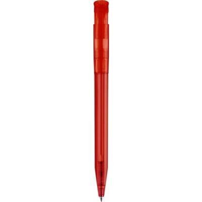 Branded Promotional S45 CLEAR TRANSPARENT RETRACTABLE PLASTIC BALL PEN in Red Pen From Concept Incentives.