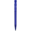 Branded Promotional S45 CLEAR TRANSPARENT RETRACTABLE PLASTIC BALL PEN in Dark Blue Pen From Concept Incentives.