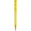 Branded Promotional S45 CLEAR TRANSPARENT RETRACTABLE PLASTIC BALL PEN in Yellow Pen From Concept Incentives.