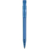 Branded Promotional S45 CLEAR TRANSPARENT RETRACTABLE PLASTIC BALL PEN in Light Blue Pen From Concept Incentives.