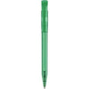 Branded Promotional S45 CLEAR TRANSPARENT RETRACTABLE PLASTIC BALL PEN in Dark Green Pen From Concept Incentives.