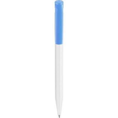 Branded Promotional S45 FT FLUO RETRACTABLE PLASTIC BALL PEN in Light Blue Pen From Concept Incentives.