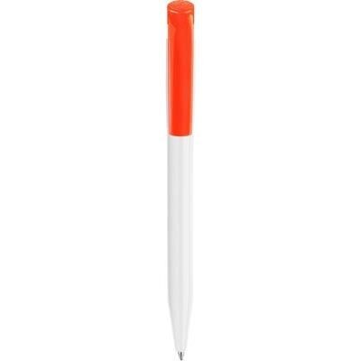 Branded Promotional S45 FT FLUO RETRACTABLE PLASTIC BALL PEN in Orange Pen From Concept Incentives.