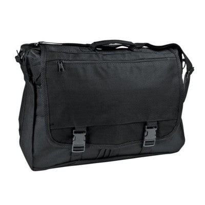 Branded Promotional MENORCA LAPTOP BAG in Black Polyester Bag From Concept Incentives.