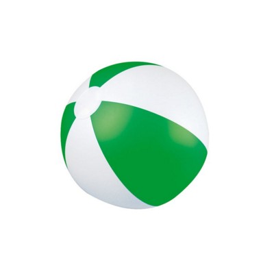 Branded Promotional CLASSIC INFLATABLE BEACH BALL with White & Green Panels Beach Ball From Concept Incentives.