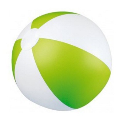 Branded Promotional CLASSIC INFLATABLE BEACH BALL with White & Apple Green Panels Beach Ball From Concept Incentives.