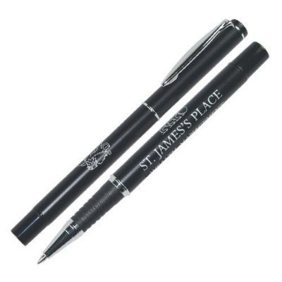 Branded Promotional MAGNOX METAL ROLLERBALL PEN in Black Pen From Concept Incentives.