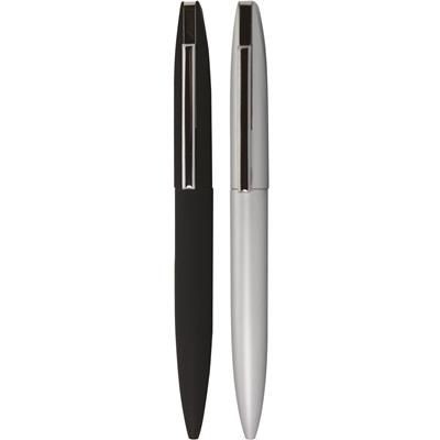 Branded Promotional BLADE BP RUBBER SILVER CHROME FINISH Pen From Concept Incentives.