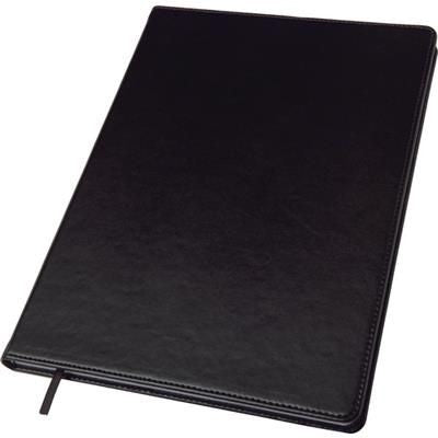 Branded Promotional LARGE NOTE BOOK in Black Journal Note Book From Concept Incentives.