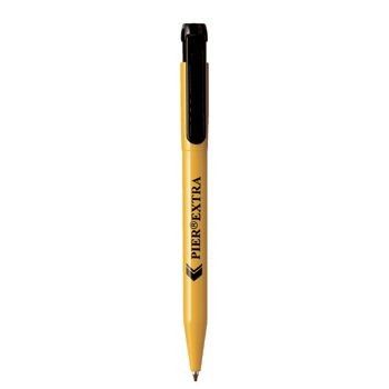 Branded Promotional PIER EXTRA RETRACTABLE PLASTIC BALL PEN in Yellow with Black Clip Pen From Concept Incentives.