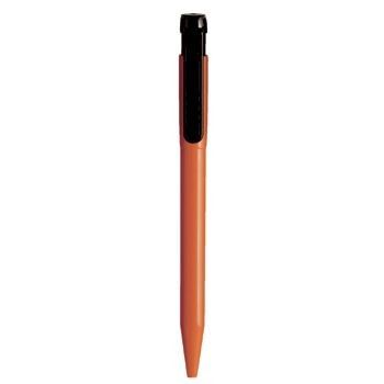 Branded Promotional PIER EXTRA RETRACTABLE PLASTIC BALL PEN in Orange with Black Clip Pen From Concept Incentives.