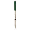 Branded Promotional PIER FT RETRACTABLE PLASTIC BALL PEN in White with Green Trim Pen From Concept Incentives.