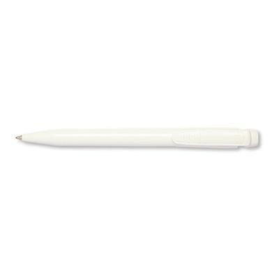 Branded Promotional PIER FT RETRACTABLE PLASTIC BALL PEN in All White Pen From Concept Incentives.