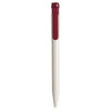 Branded Promotional PIER FT RETRACTABLE PLASTIC BALL PEN in White with Burgundy Trim Pen From Concept Incentives.