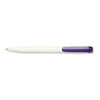 Branded Promotional PIER FT RETRACTABLE PLASTIC BALL PEN in White with Dark Violet Trim Pen From Concept Incentives.