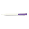 Branded Promotional PIER FT RETRACTABLE PLASTIC BALL PEN in White with Lilac Trim Pen From Concept Incentives.