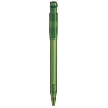 Branded Promotional PIER CLEAR TRANSPARENT RETRACTABLE PLASTIC BALL PEN in Green Pen From Concept Incentives.