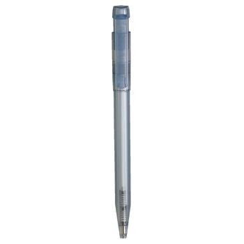 Branded Promotional PIER CLEAR TRANSPARENT RETRACTABLE PLASTIC BALL PEN in Light Blue Pen From Concept Incentives.