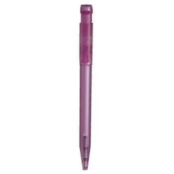 Branded Promotional PIER CLEAR TRANSPARENT RETRACTABLE PLASTIC BALL PEN in Lilac Pen From Concept Incentives.