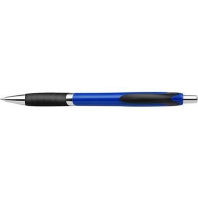 Branded Promotional OLYMPIC PLASTIC BALL PEN in Blue & Black Pen From Concept Incentives.