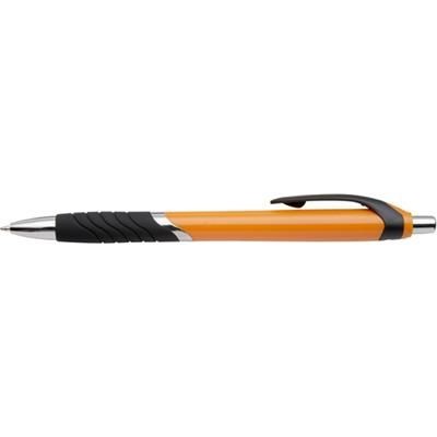 Branded Promotional OLYMPIC PLASTIC BALL PEN in Orange & Black Pen From Concept Incentives.