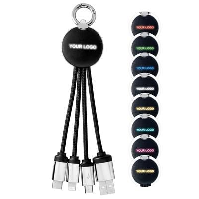 Branded Promotional PUHALANI 3-IN-1 CHARGER CABLE with Light Cable From Concept Incentives.