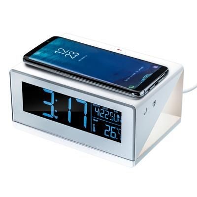 Branded Promotional CESSNOCK CORDLESS CHARGER with Alarm Clock Charger From Concept Incentives.