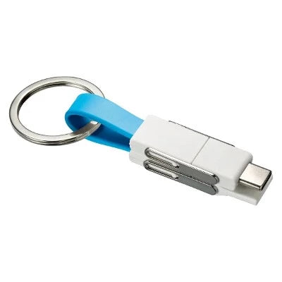 Branded Promotional MIXCO 3-IN-1 CHARGER CABLE in Blue Cable From Concept Incentives.