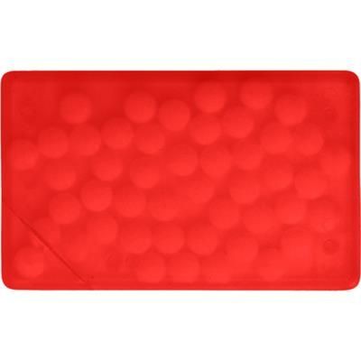 Branded Promotional RECTANGULAR SHAPE PLASTIC MINTS CARD in Red Mints From Concept Incentives.