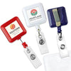 Branded Promotional CUSTOM SQUARE BADGE-REEL Pull Reel Pass Holder From Concept Incentives.