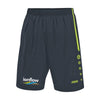 Branded Promotional JAKO SHORT TURIN CHILDRENS SPORTSPANTS in Grey & Lime Green Shorts From Concept Incentives.