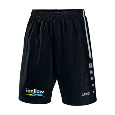 Branded Promotional JAKO SHORT TURIN CHILDRENS SPORTSPANTS in Black & White Shorts From Concept Incentives.