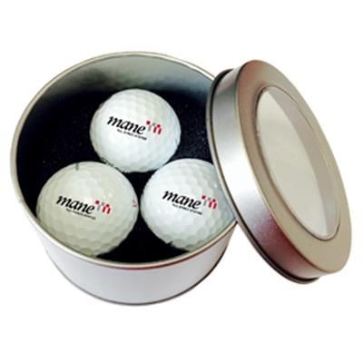 Branded Promotional GIRONS THREE BALL GOLF TIN GT3 Golf Gift Set From Concept Incentives.