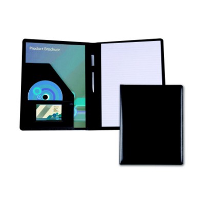 Branded Promotional BELLUNO A4 PU CONFERENCE FOLDER in Black Conference Folder From Concept Incentives.