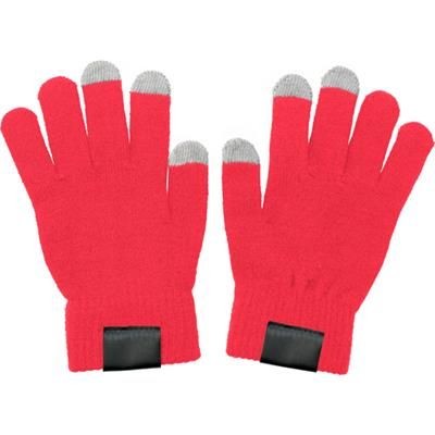 Branded Promotional TOUCH SCREEN GLOVES in Red Gloves From Concept Incentives.