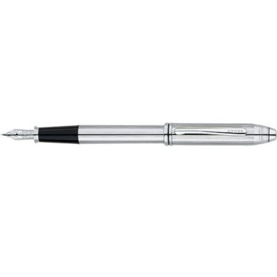 Branded Promotional CROSS TOWNSEND FOUNTAIN PEN in Lustrous Silver Chrome Pen From Concept Incentives.