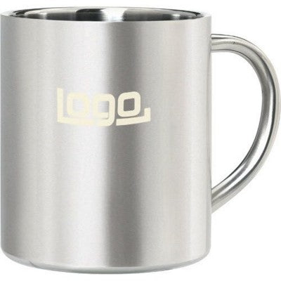 Branded Promotional ISO STAINLESS STEEL METAL MUG in Silver Mug From Concept Incentives.