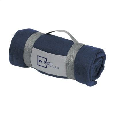 Branded Promotional SUPERSOFT (180 G) FLEECE PICNIC BLANKET in Blue Blanket From Concept Incentives.