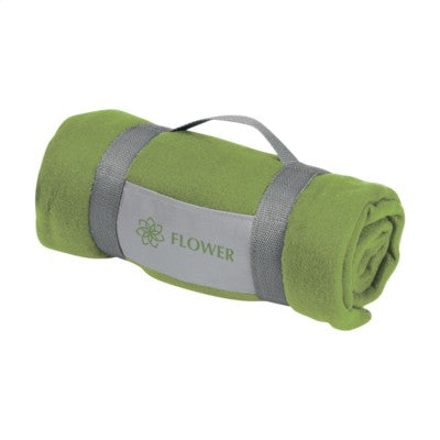 Branded Promotional SUPERSOFT (180 G) FLEECE PICNIC BLANKET in Green Blanket From Concept Incentives.