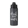 Branded Promotional ALUMINIUM METAL URBAN DRINK BOTTLE in Dark Grey Sports Drink Bottle From Concept Incentives.