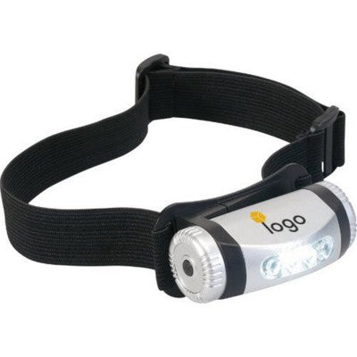 Branded Promotional HANDS FREE LED TORCH in Silver Torch From Concept Incentives.