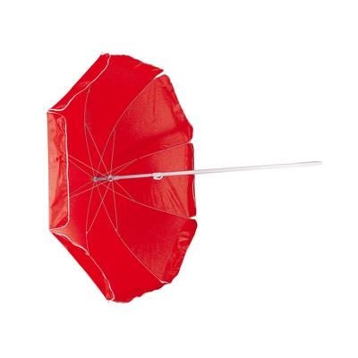 Branded Promotional PARASOL in Red Parasol Umbrella From Concept Incentives.